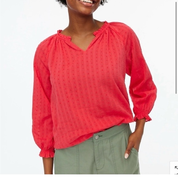 J Crew Factory Artist top in red swiss dot. Medium. Like new condition! - Picture 2 of 11